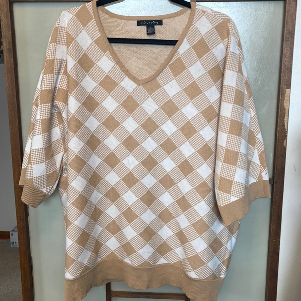 A LOVE STORY Checkered Sweater